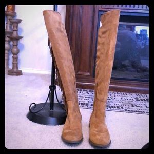 Suede over knee boots